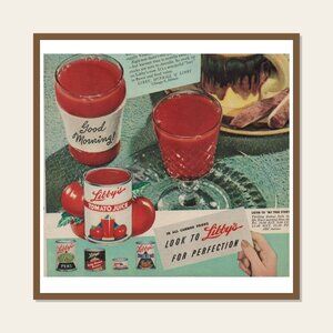 Libbys Twice-Rich Tomato Juice Vintage Print Ad 1947 Chicago Illinois u Original